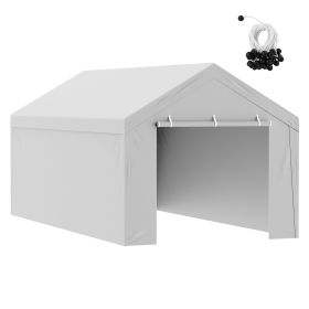 Carport Replacement Canopy Cover Top + Side Wall 10 x 20 ft, Garage Tent Shelter Tarp Heavy-Duty Waterproof & UV Protected