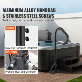 Hot Tub Handrail, 360 Rotatable Spa Side Handrail with 48"-63" Adjustable Height